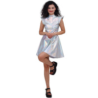 Patent Leather Iridescent Solid Color Costume Dress