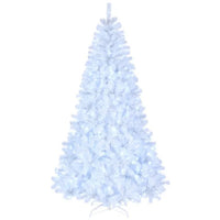 FCH 7ft 1346 Branches Automatic Tree Structure PVC Material 500 Lights Cool Color 8 Modes Christmas Tree White
