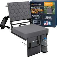 Alpcour Folding Reclining Stadium Seat With Back Support For Bleachers
