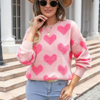 Big Love Valentine's Day Round Neck Sweater Pullover