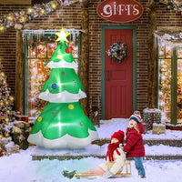 6.9 FT Lighted Christmas Inflatable Decoration, Inflatable Christmas Tree, Blow Up Yard Decorations With Built-in LED Lights For Holiday Party Front Yard Lawn Garden Decor

