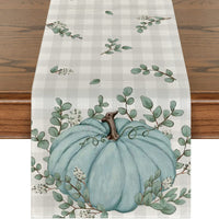 Thanksgiving Pumpkin Printed Linen Table Runner
