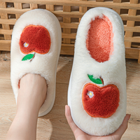 Cute Apple Plush Slippers