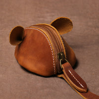Genuine Leather Mouse Coin Purse Key Storage Bag
