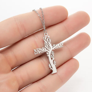 Tree Of Life Necklace Ladies Cross Clavicle Chain Jewelry