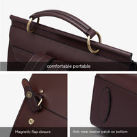 Women's Genuine Leather British College Style Computer Bag
