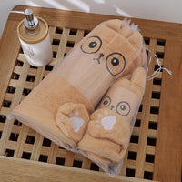Two-piece Set Gift Thickened Coral Velvet Cartoon Animal Shape Beach Towel
