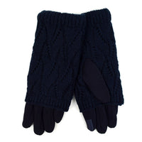 Double Layer Cable Knit Touch Screen Winter Gloves
