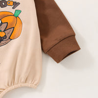 Children's Thanksgiving Turkey Print Long Sleeve Romper
