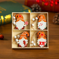 12 PCs Christmas Wooden Pendant Boxed Christmas Tree Ornaments
