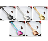 Guitar Coffee Spoon Set Stainless Steel Dessert Ice Cream Spoon Tea Spoon Coffee Accessories
