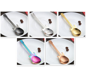 Guitar Coffee Spoon Set Stainless Steel Dessert Ice Cream Spoon Tea Spoon Coffee Accessories