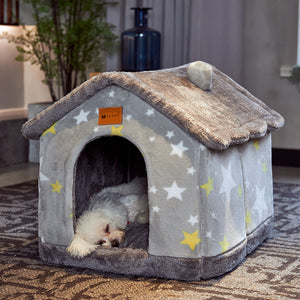 Casa plegable para perros, cama para gatos, casa para perros de invierno, perrera para dormir