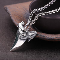 Personalized Thai Silver Necklace S925 Silver Jewelry Men's Hip Hop Shark Teeth Pendant
