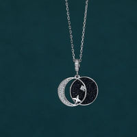 Collier étoile lune en argent sterling S925