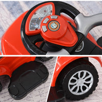 Kids 3 In 1 Push Car Ride-On Stroller Sliding Walking Toy With Horn Music Light Secure Bar For Boys Girls 1-3 Years Old Red