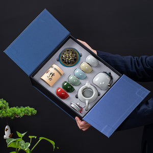 Simple Ceramic Kung Fu Tea Set Gift Box