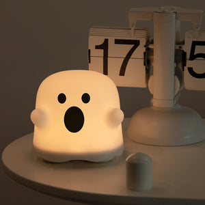 Cute Ghost Silicone Night Light Bedside Table Lamp LED Touch Sensor Lamp