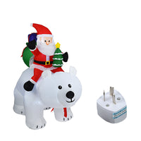 Inflatable Santa Claus Riding Polar Bear 2M Christmas Inflatable Indoor Outdoor Garden Decoration
