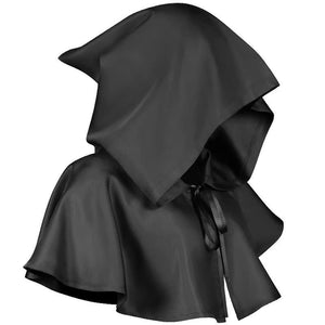 Grim Reaper Hood, Black Medieval Hood, Gothic Cosplay