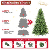Artificial 6ft Green Christmas Tree With 1339PVC Hard Needle Mixed Branch Tips
