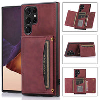 Three-Fold Wallet Leather Samsung Phone Case

