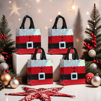 Christmas Gift Bags With Handles, Non-woven Fabric Bag, Santa Suit Design (30 Pcs)