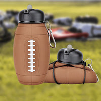 Botella de agua plegable para deportes al aire libre, botella de agua de fútbol portátil reutilizable a prueba de fugas para todos los deportes