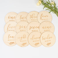 Wooden Baby Photography Props Wood Piece Month Commemorative Wooden Card Wooden
