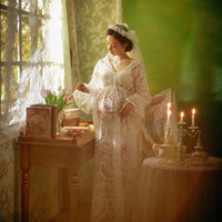 Photography Beautiful Retro Oil Painting Style Lace Pregnant Mom Big Belly Clothing
