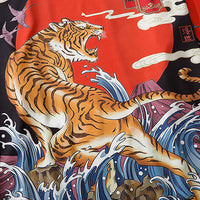 Japanese Ukiyo-e Robe Costume Tiger Print Kimono