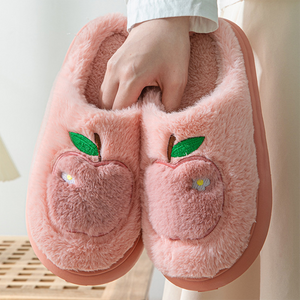 Cute Apple Plush Slippers