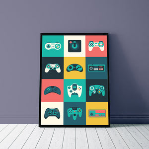 Modern Minimalist Video Game Control Canvas Poster
