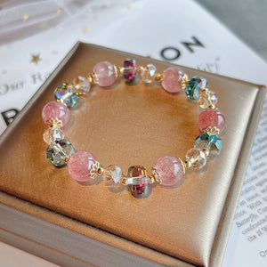 Simple Natural Strawberry Crystal Bracelet