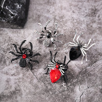 Halloween Spider Ring With Rhinestone Ins Personality Fashion Open Rings For Women Jewelry Accessories
