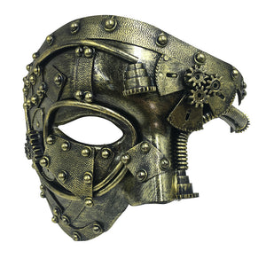 Máscara de media cara para fiesta de disfraces Steampunk de Halloween