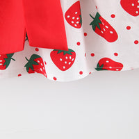 Big Bow Strawberry Spring Dress with Straw Hat (Toddler/Child)