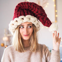 Christmas Wool Hat Warm Winter Loose Creative Hand-knitted Santa Parent-child Hat Happy New Year
