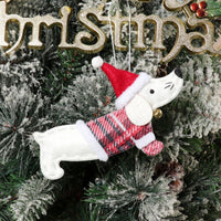 Christmas Ornaments Plaid Dachshund Dogs
