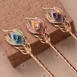 Retro Hairpin Peacock Feather Styling Hairpin
