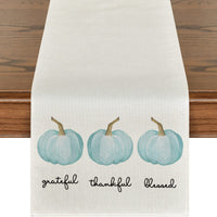 Thanksgiving Pumpkin Printed Linen Table Runner
