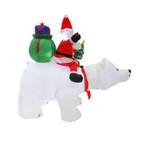 Inflatable Santa Claus Riding Polar Bear 2M Christmas Inflatable Indoor Outdoor Garden Decoration
