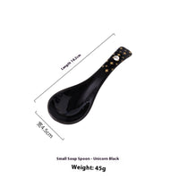 Dark Green Underglaze Porcelain Spoon Household Japanese Style Tableware Peacock Green Ceramic Small Spoon
