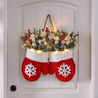 Christmas Crutch Candy Lollipop Gloves Door Hanger
