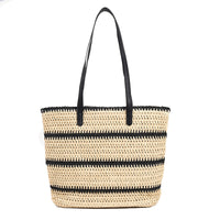 Striped Large Capacity Casual Handbag Summer Straw Tote Bags