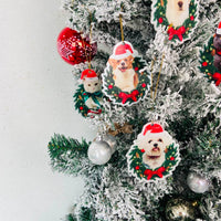 Acrylic Dog Wreath Ornaments
