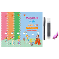 Children's Groove English Calligraphy Practice Board French German Painting Magic English Stickers Copy Control Pen Training Book
