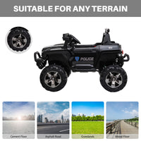 12V Electric Police Ride-on Toy For Kids LED Lights MP3 Parental Remote Black
