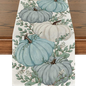 Thanksgiving Pumpkin Printed Linen Table Runner