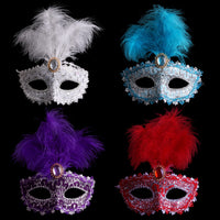 Máscara de fiesta de bola de máscara de plumas de cuero
